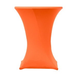 De Verhuurcentrale -Een moderne stretch-rok met rits voor de statafel, oranje.