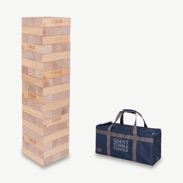 De Verhuurcentrale - Prachtig houten XL Jenga spel in sterke draagtas huren